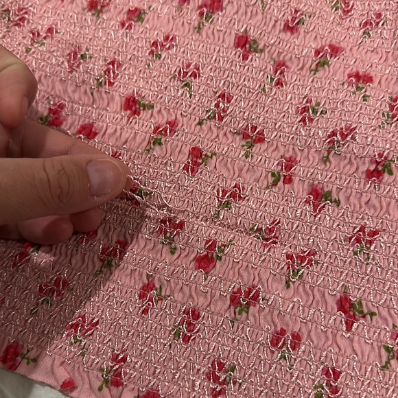 NWT LoveShackFancy Dovi Top Cherry Pink - Size L - Picture 7 of 7